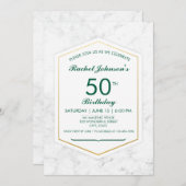 エレガント大理石&金ゴールド50th誕生日招待状 招待状 (正面/裏面)