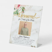 エレガント大理石Aシート写真結婚の記念 台座サイン (正面)