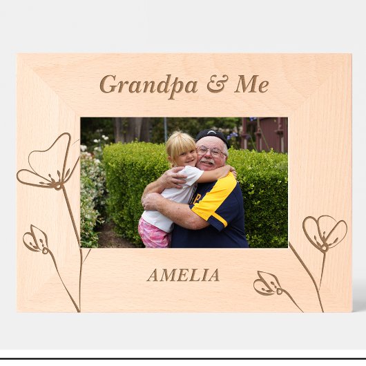 エレガント大花カスタム木枠 レーザー彫刻フレーム