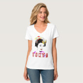 エレガント女装の東京芸者伝統的娘 Tシャツ (正面フル)