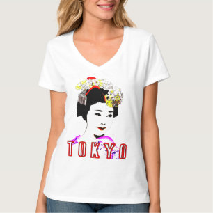 エレガント女装の東京芸者伝統的娘 Tシャツ