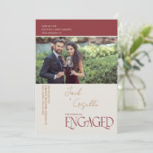 エレガント婚約した三色婚約写真パーティー 招待状 (スタンド正面)