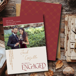 エレガント婚約した三色婚約写真パーティー 招待状