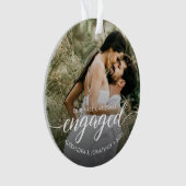 エレガント婚約した初めてのクリスマスカスタム写真 オーナメント (正面)