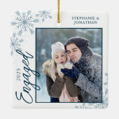 エレガント婚約した雪 セラミックオーナメント (裏面)