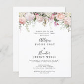 エレガント婚約パーティ招待状 (正面/裏面)