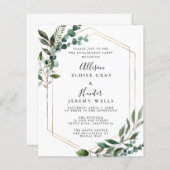 エレガント婚約パーティ招待状 (正面/裏面)