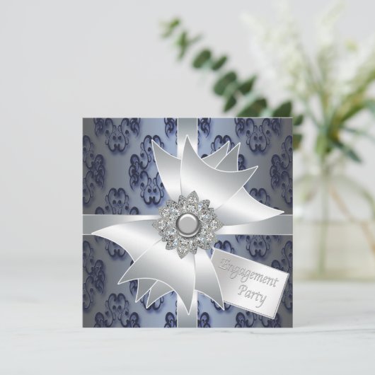 エレガント婚約パーティ招待状 招待状 (スタンド正面)