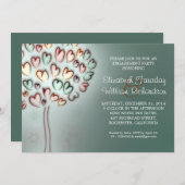 エレガント婚約パーティ招待状 招待状 (正面/裏面)