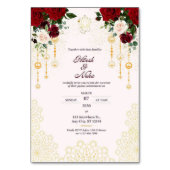 エレガント婚約招待状for Hitesh & Neha テーブルナンバー (裏面)