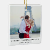 エレガント婚約 |写真婚約した初めてのクリスマス セラミックオーナメント (右)
