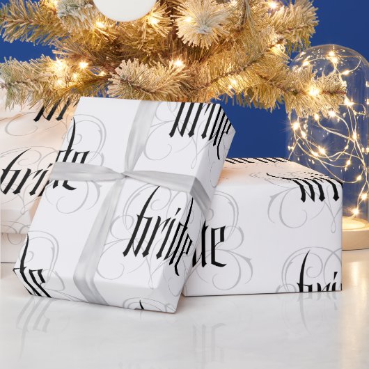エレガント嫁レタリング結婚のハートファンシーレイシー ラッピングペーパー (クリスマス)