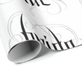 エレガント嫁レタリング結婚のハートファンシーレイシー ラッピングペーパー (ロールコーナー)