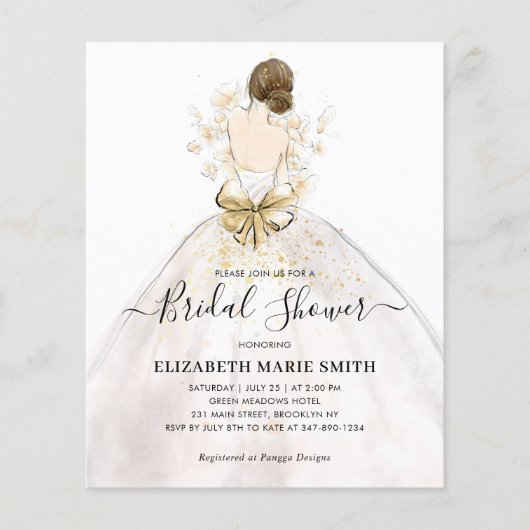 エレガント嫁結婚のドレスブライダルシャワー (正面)