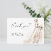 エレガント嫁結婚のブライダルシャワーありがとう サンキューカード (スタンド正面)