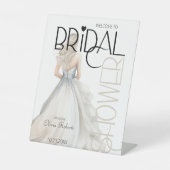 エレガント嫁結婚衣ブライダルシャワー歓迎 台座サイン (正面)