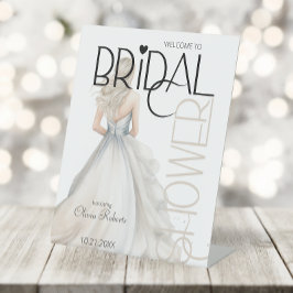 エレガント嫁結婚衣ブライダルシャワー歓迎 台座サイン