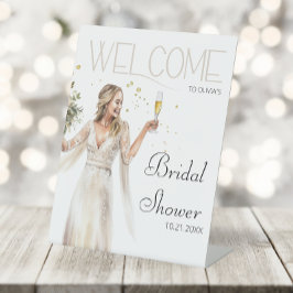 エレガント嫁結婚衣ブライダルシャワー歓迎 台座サイン