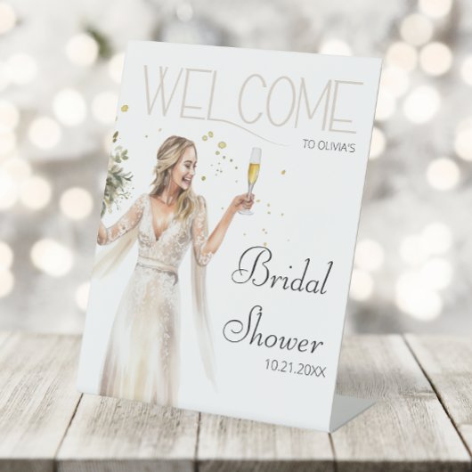 エレガント嫁結婚衣ブライダルシャワー歓迎 台座サイン