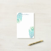 エレガント孔雀の羽のポストイットのノート ポストイット (デスク上)