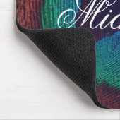 エレガント孔雀の羽毛のパーソナライズされた目 マウスパッド (コーナー)