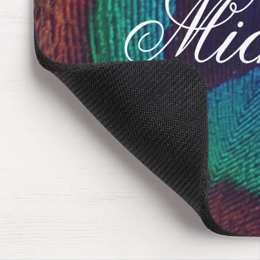 エレガント孔雀の羽毛のパーソナライズされた目 マウスパッド (コーナー)