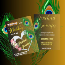 エレガント孔雀フェザー&バラカスタムウェディング