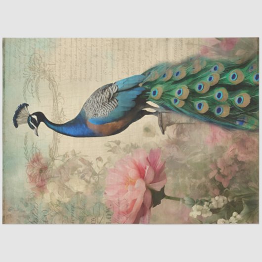 エレガント孔雀フローラエフフランスのェメラデクページ 薄葉紙 (正面)