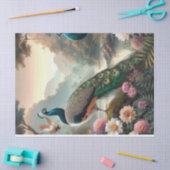 エレガント孔雀フローラデクページティッシュペーパー 薄葉紙 (クラフト)