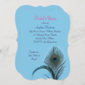 エレガント孔雀ブライダルシャワー(ターコイズ) 招待状 (正面/裏面)