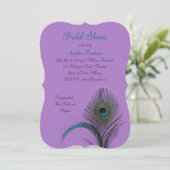 エレガント孔雀ブライダルシャワー（紫） 招待状 (スタンド正面)