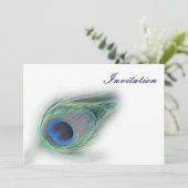 エレガント孔雀ブルー結婚式招待状 招待状 (スタンド正面)