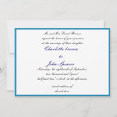 エレガント孔雀ブルー結婚式招待状 招待状 (裏面)