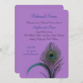 エレガント孔雀リハーサルディナー（紫） 招待状 (正面/裏面)