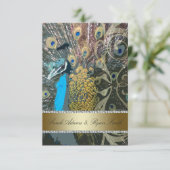 エレガント孔雀金ゴールド披露宴招待状 招待状 (スタンド正面)