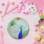 エレガント孔雀w羽毛ヴィンテージウェディング ペーパープレート (パーティー)