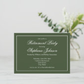 エレガント定年ダークグリーンパーティー 招待状 (スタンド正面)