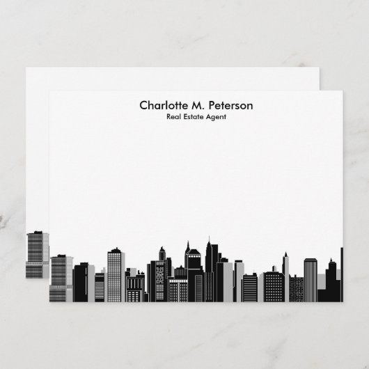 エレガント実在エステートエージェントハウス不動産仲介業者   ノートカード (正面/裏面)