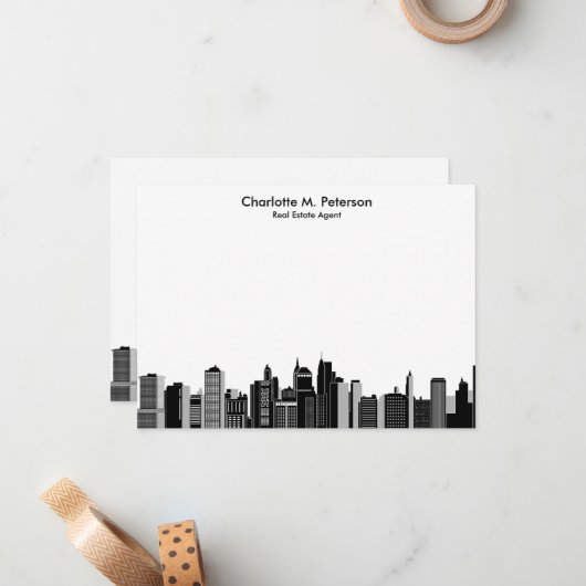 エレガント実在エステートエージェントハウス不動産仲介業者   ノートカード (正面/裏面インサイチュ)