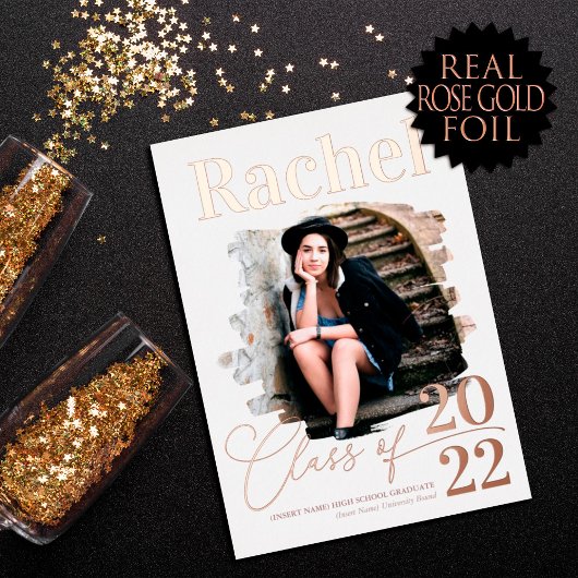 エレガント実在バラ金ゴールド区分 箔招待状