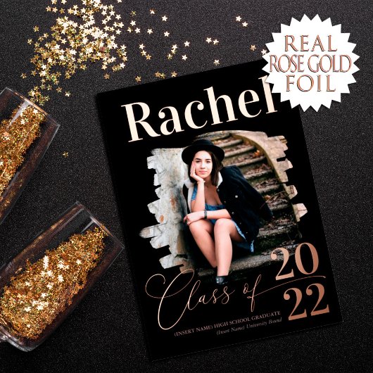 エレガント実在バラ金ゴールド区分 箔招待状