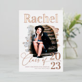 エレガント実在バラ金ゴールド区分 箔招待状 (立ち正面)