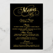 エレガント実在ホイル押し結婚のメニューカード 箔招待状 (正面)