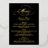 エレガント実在ホイル押し結婚のメニューカード 箔招待状 (正面)