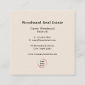 エレガント実在モダン不動産仲介業者エステートスローガンのロゴ スクエア名刺 (裏面)