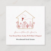 エレガント実在モダン不動産仲介業者エステートスローガンのロゴ スクエア名刺 (正面)