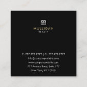 エレガント実在モダン代理商 スクエア名刺 (裏面)