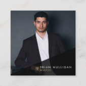 エレガント実在モダン代理商 スクエア名刺 (正面)