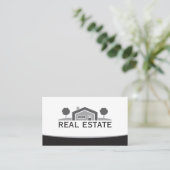 エレガント実在不動産、ハウスロゴ、不動産仲介業者 名刺 (スタンド正面)