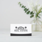 エレガント実在不動産、ハウスロゴ、不動産仲介業者 名刺 (スタンド正面)